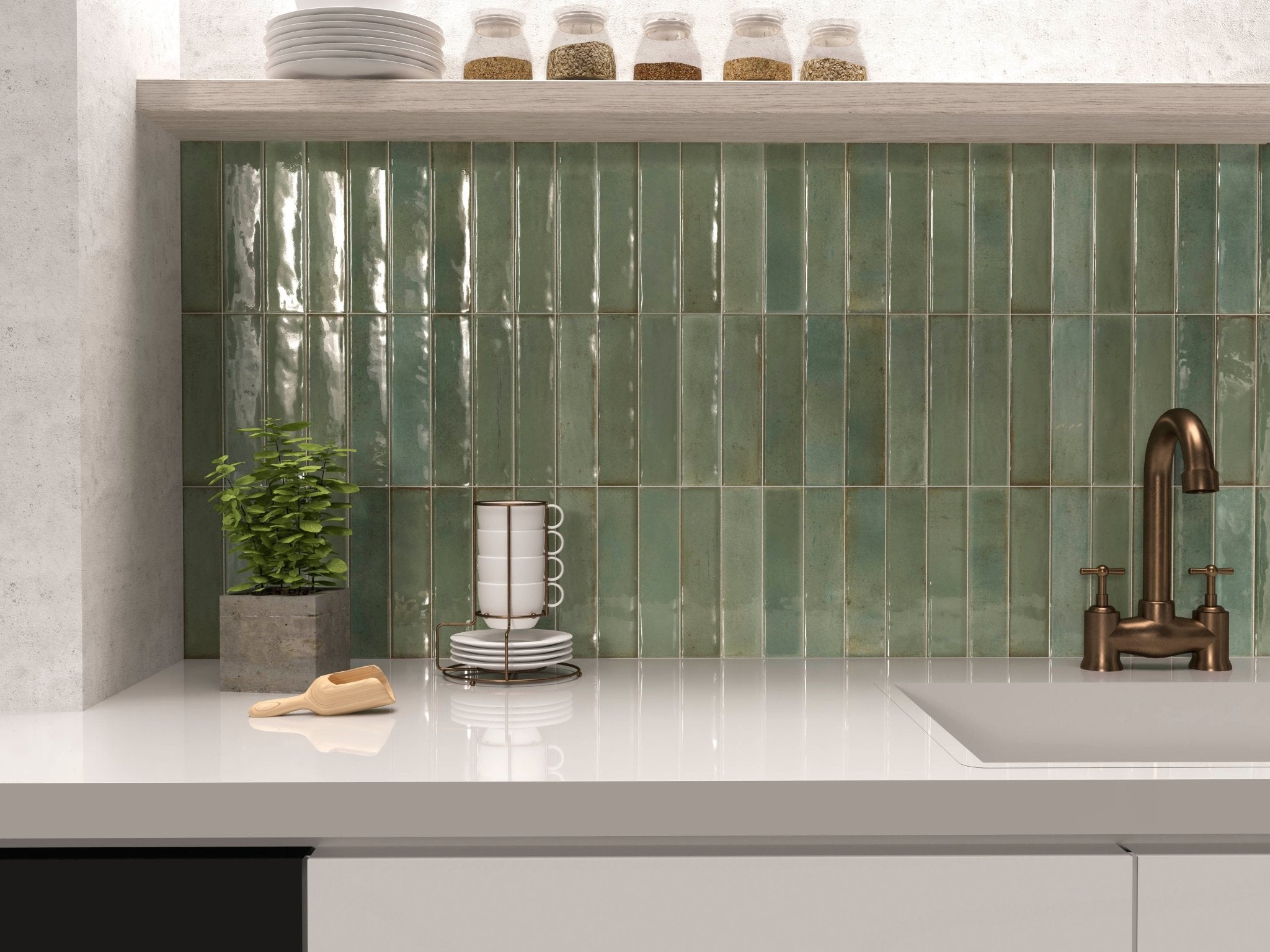 Artisan Verde Gloss, 25 x 60cm - Tiles & Stone To You