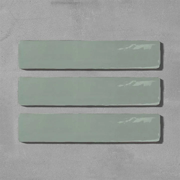 Bert & May - Fennel Glazed Skinny Metro Tile, 5 x 25cm - Tiles & Stone To You