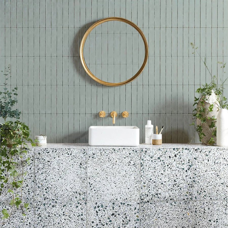 Bert & May - Fennel Glazed Skinny Metro Tile, 5 x 25cm - Tiles & Stone To You