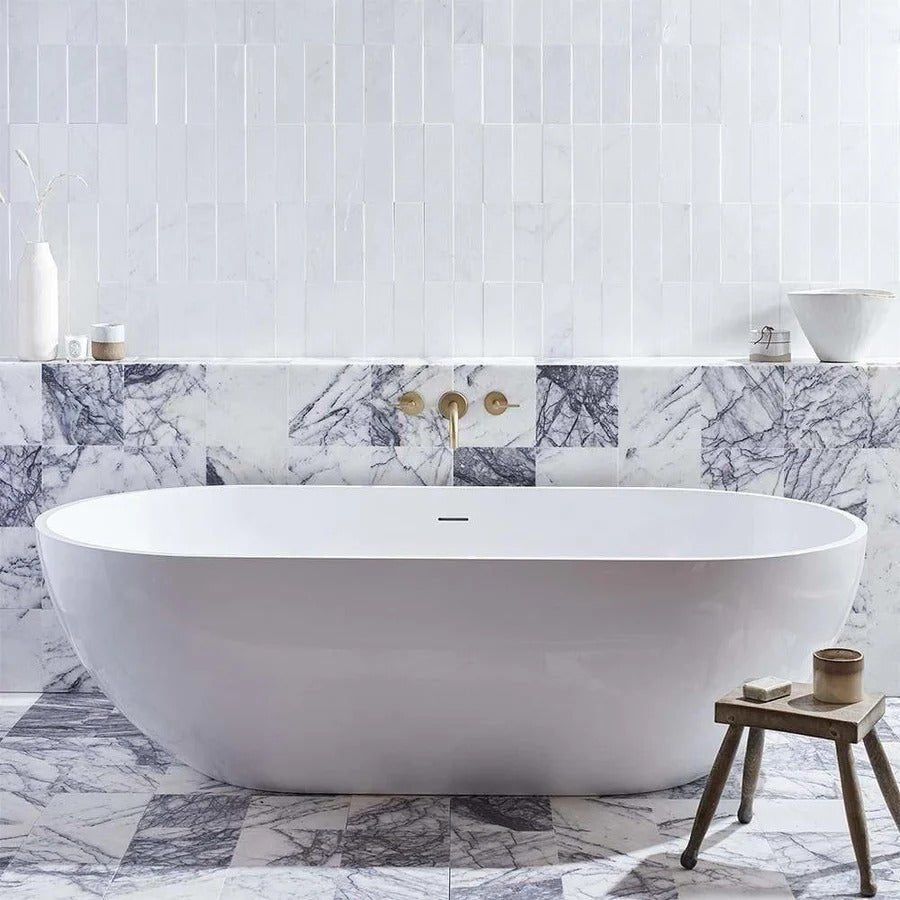 Bert & May - Lilac Veined Honed Marble, 20 x 20cm - Tiles & Stone To You