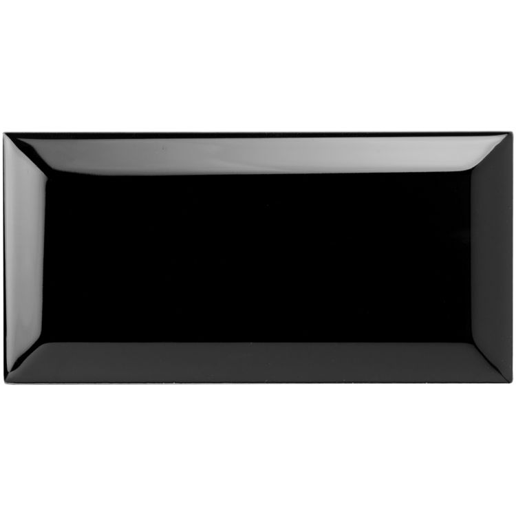 Original Style - Jet Black Metro Bevelled Tile, 15 x 7.5cm (IM-0000775)