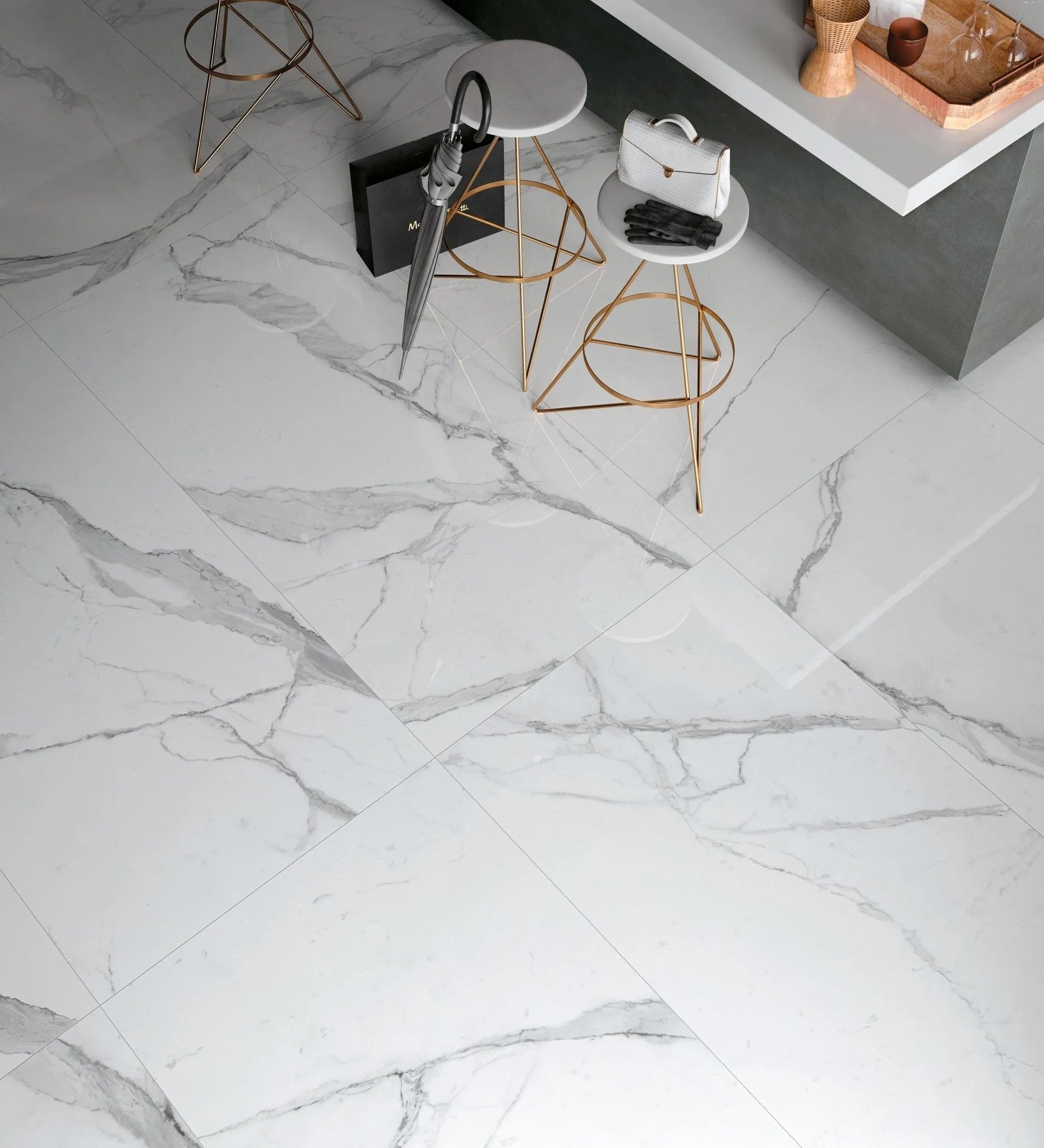 Minoli - Cosmopolitan Statuario Extra, Polished/Lappato, 80 x 80cm (CMP1003) - Tiles & Stone To You