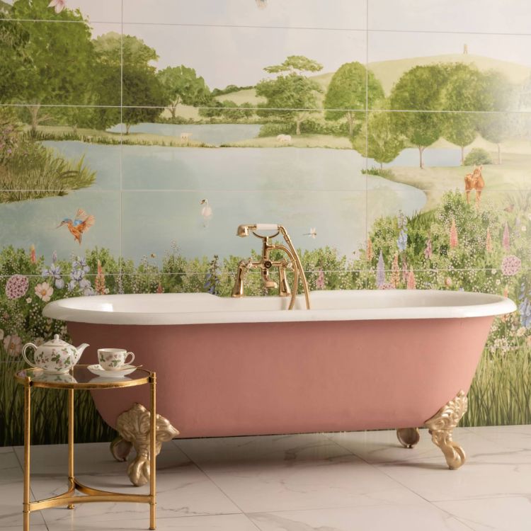 Original Style - English Garden Panel B Ceramic, 2560 x 990mm (IM-0029431) - Tiles & Stone To You