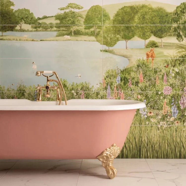 Original Style - English Garden Panel B Ceramic, 2560 x 990mm (IM-0029431) - Tiles & Stone To You