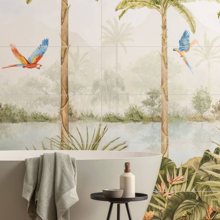 Original Style - Tropical Oasis Panel A Ceramic, 2560 x 990mm (IM-0029426) - Tiles & Stone To You