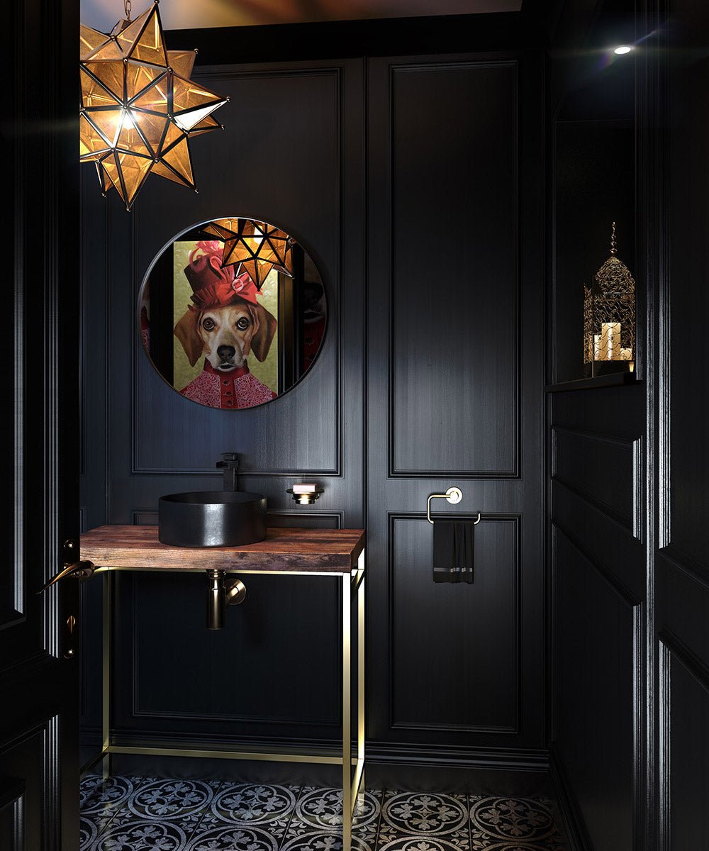 Origins Living - City Round Mirror Black, 60cm (B375622) - Tiles & Stone To You