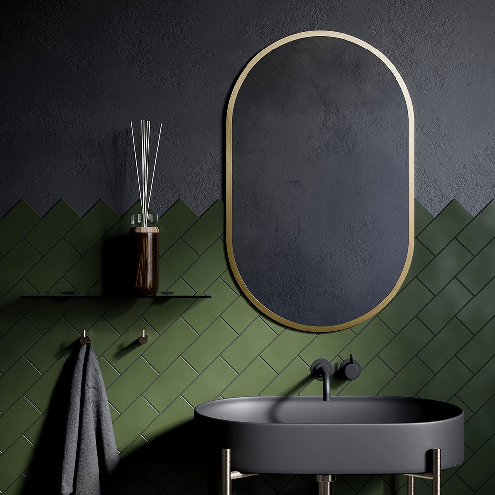 Origins Living - Docklands Capsule Mirror Brushed Brass, 50x80cm (DKL - 00C058 - BB) - Tiles & Stone To You