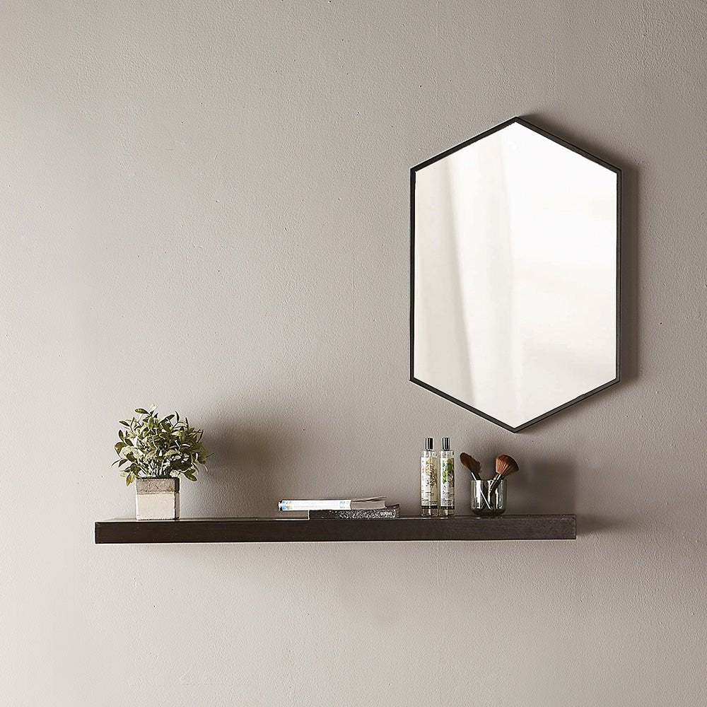 Origins Living - Docklands Hexagonal Mirror Black, 50x75cm (B375516) - Tiles & Stone To You
