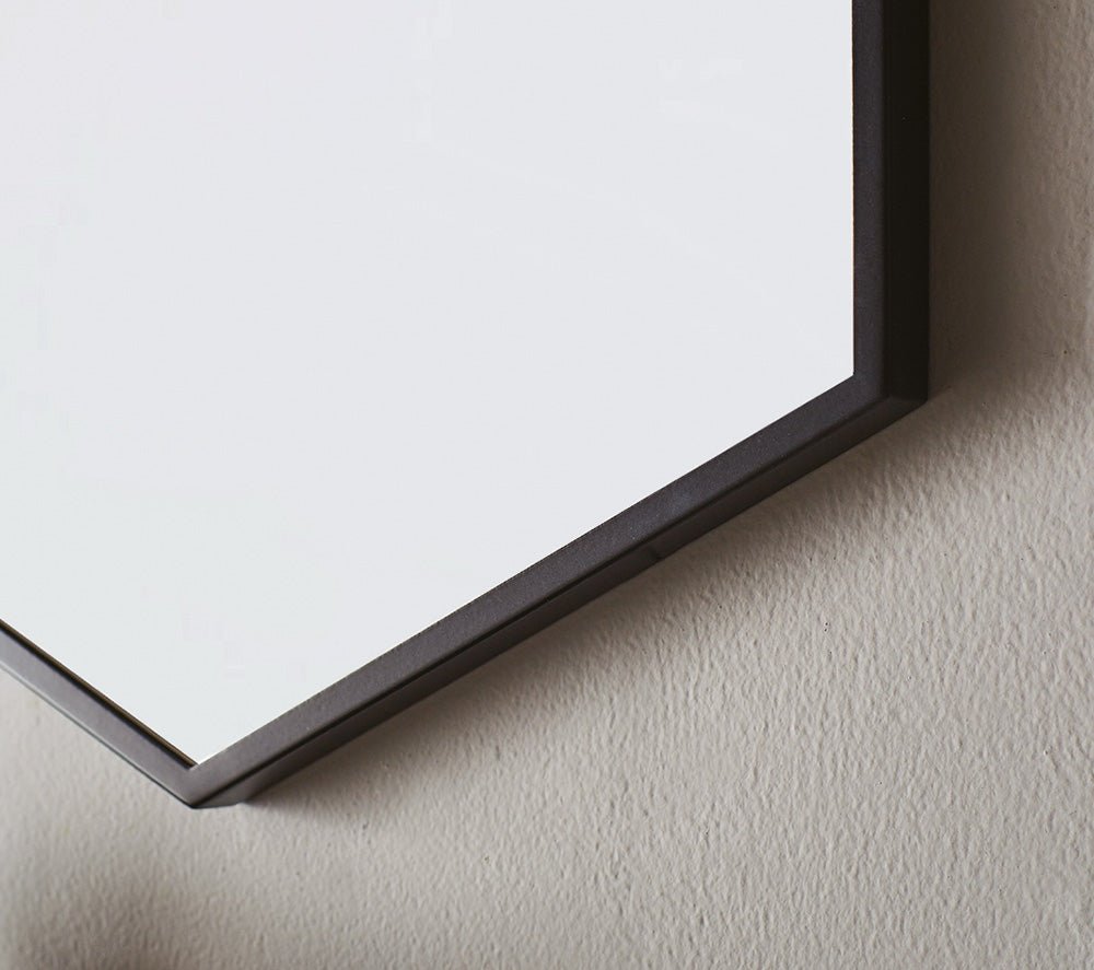 Origins Living - Docklands Hexagonal Mirror Black, 50x75cm (B375516) - Tiles & Stone To You