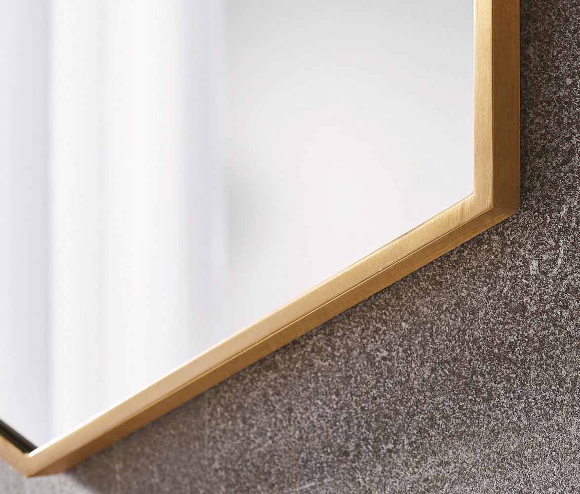 Origins Living - Docklands Hexagonal Mirror Brushed Brass, 50x75cm (B375509) - Tiles & Stone To You