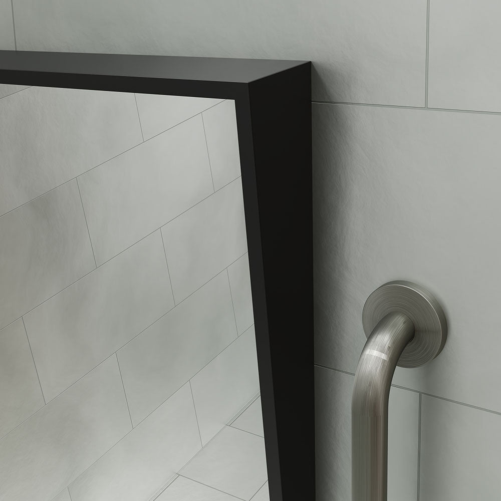 Origins Living - Docklands Inclusive Angled Mirror Black, 50x80cm (DKL - 00A058 - BK) - Tiles & Stone To You
