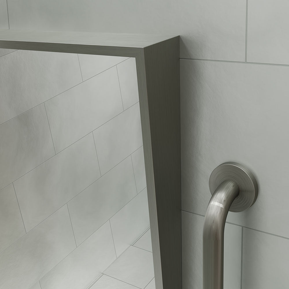 Origins Living - Docklands Inclusive Angled Mirror Brushed Stainless Steel, 50x80cm (DKL - 00A058 - BS) - Tiles & Stone To You