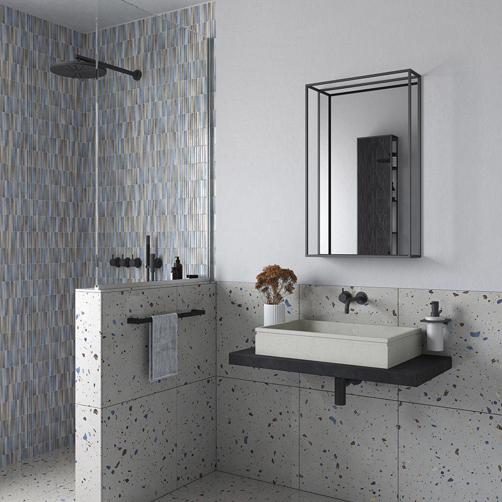 Origins Living - Docklands Mirror With Shelf Black, 50x80cm (DKL - 002058 - BK) - Tiles & Stone To You