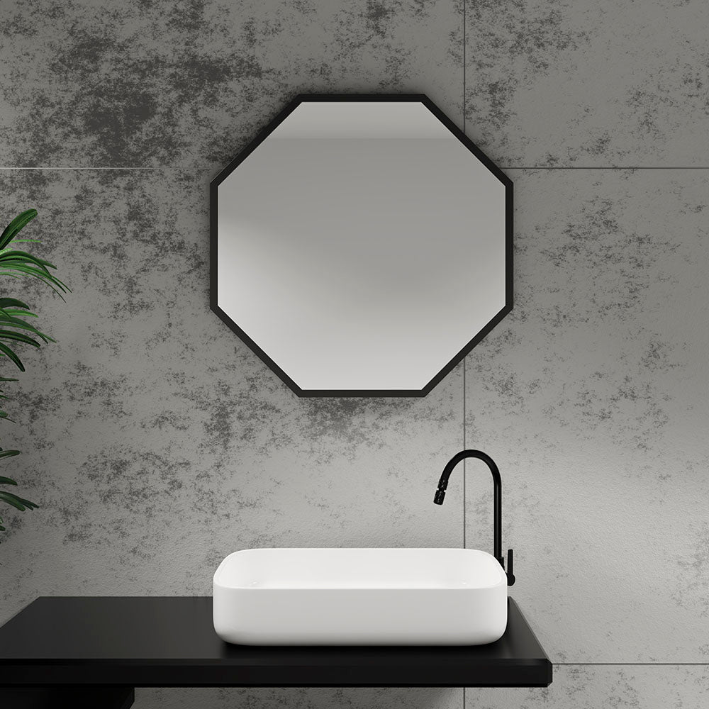 Origins Living - Docklands Octagon Mirror Black, 60cm (DKL - 00T060 - BK) - Tiles & Stone To You