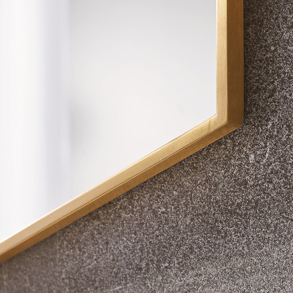 Origins Living - Docklands Rectangular Mirror Brushed Brass, 50x80cm (B375554) - Tiles & Stone To You