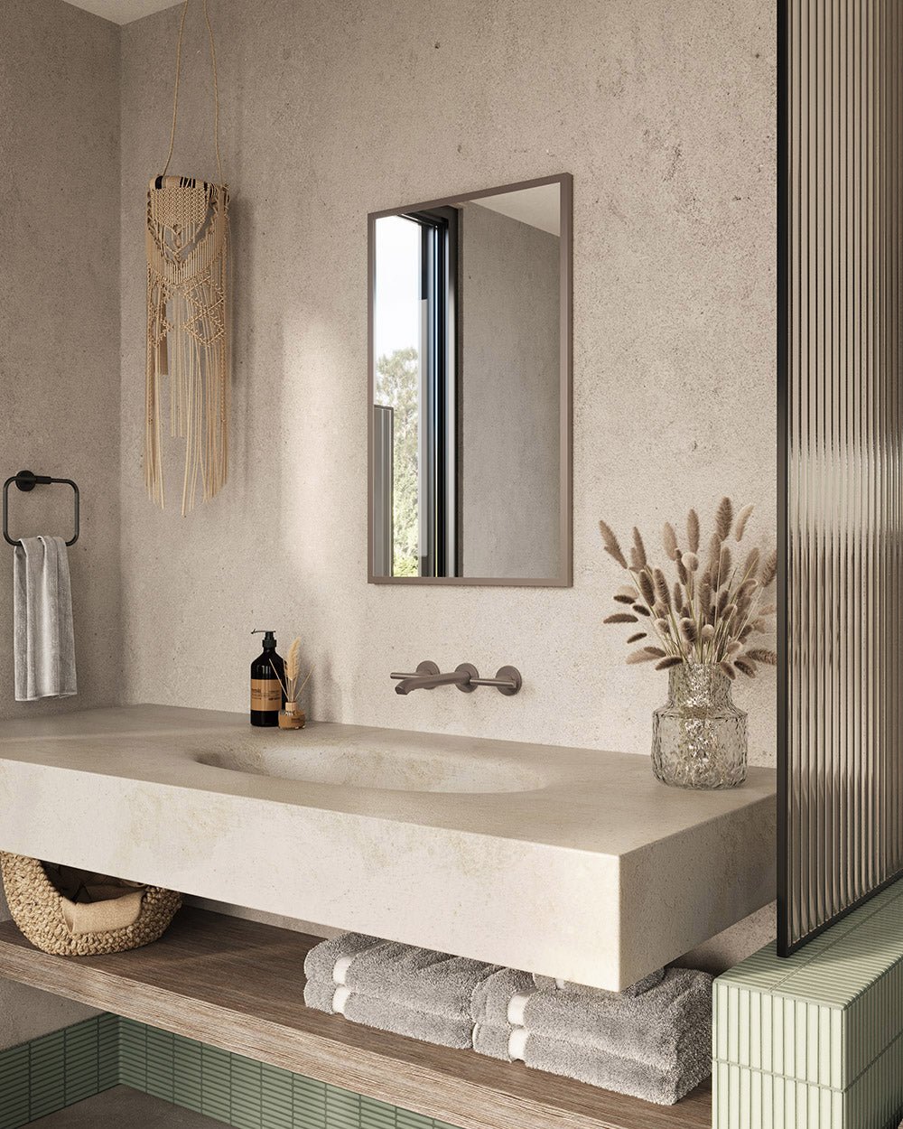 Origins Living - Docklands Rectangular Mirror Brushed Bronze, 50x80cm (DKL - 001058 - BZ) - Tiles & Stone To You