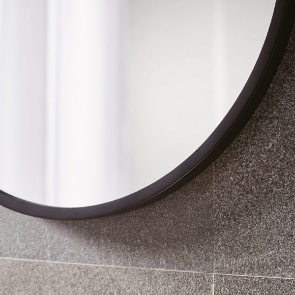Origins Living - Docklands Round Mirror Black, 80cm (B375547) - Tiles & Stone To You