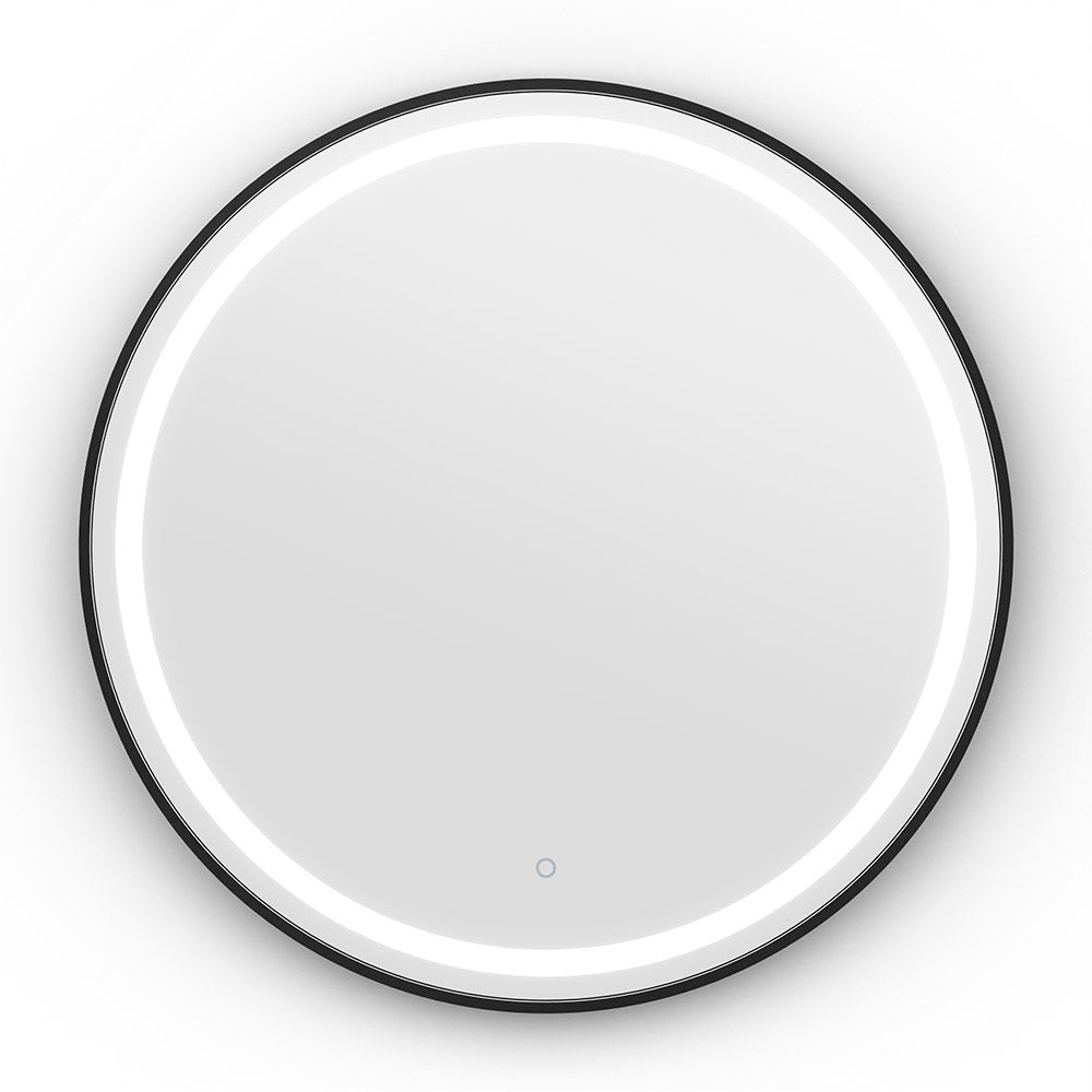 Origins Living - Lomax Light Round Mirror Black, 70cm (LML - 01D070 - BK) - Tiles & Stone To You