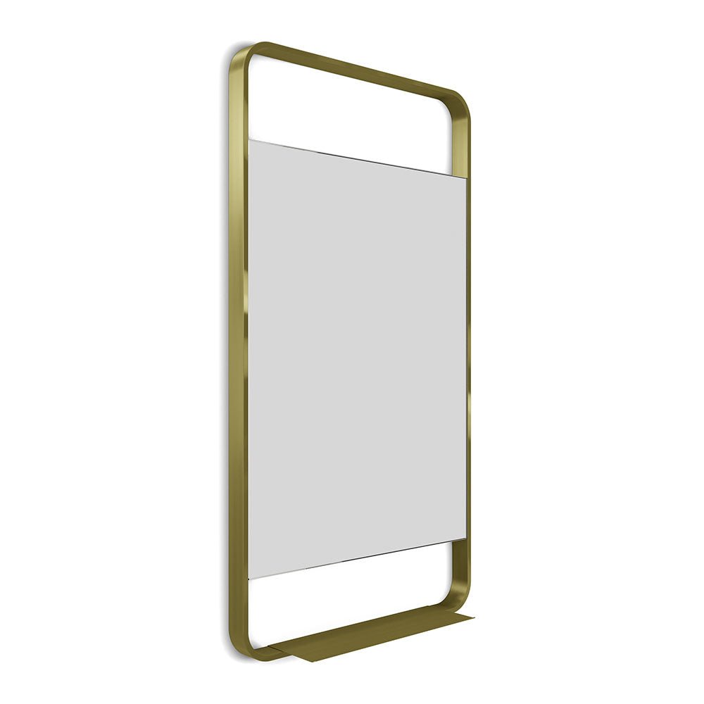 Origins Living - Ludgate Mirror with Shelf Brushed Brass, 55x100cm (LDG - 002510 - BB) - Tiles & Stone To You