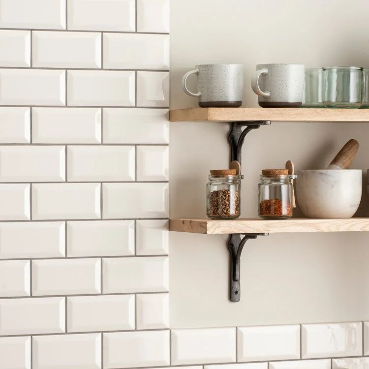Original Style - Vintage White Metro Bevelled Tile, 15 x 7.5cm (IM-0020227)
