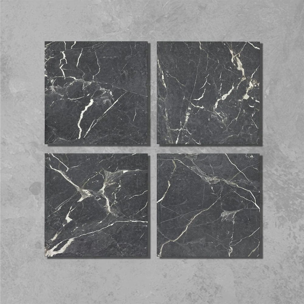 Bert & May - Black Marble Porcelain, 20 x 20cm - Tiles & Stone To You