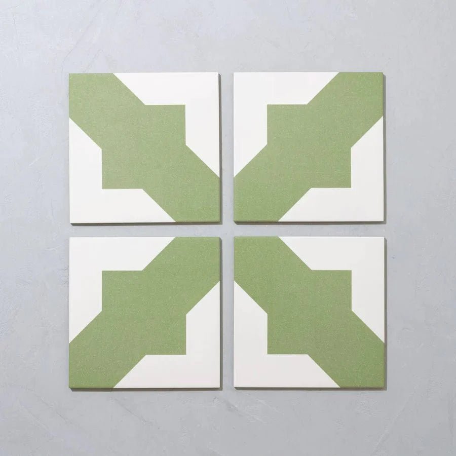 Bert & May - Crosses Forest Green Porcelain Matt, 20 x 20cm - Tiles & Stone To You