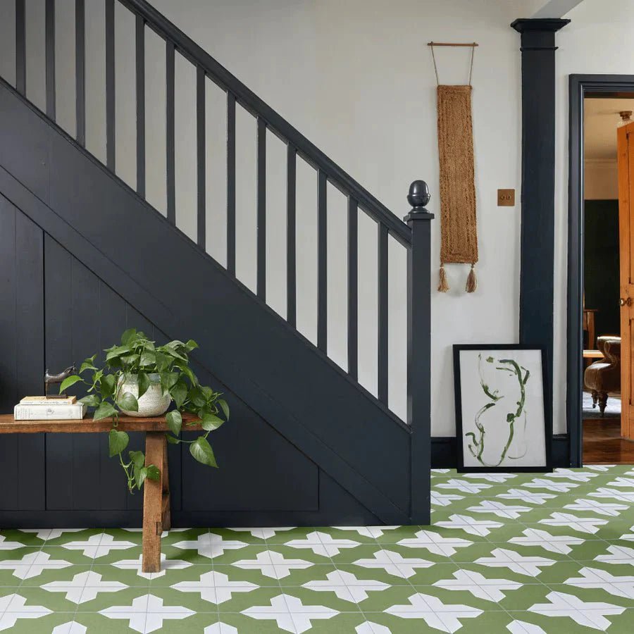 Bert & May - Crosses Forest Green Porcelain Matt, 20 x 20cm - Tiles & Stone To You