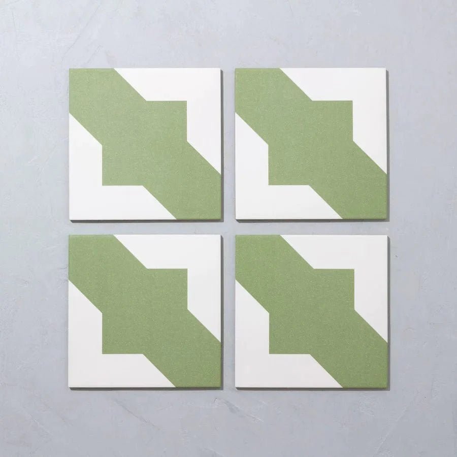 Bert & May - Crosses Forest Green Porcelain Matt, 20 x 20cm - Tiles & Stone To You