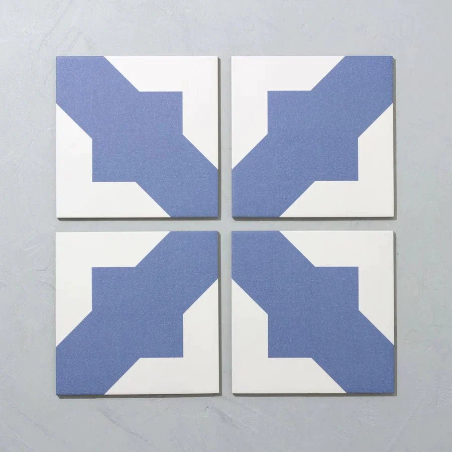 Bert & May - Crosses Navy Porcelain Matt, 20 x 20cm - Tiles & Stone To You