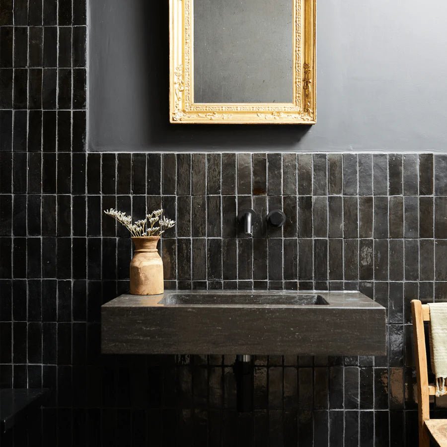 Bert & May - Ebony Thick Bejmat Glossy, 15 x 5cm - Tiles & Stone To You