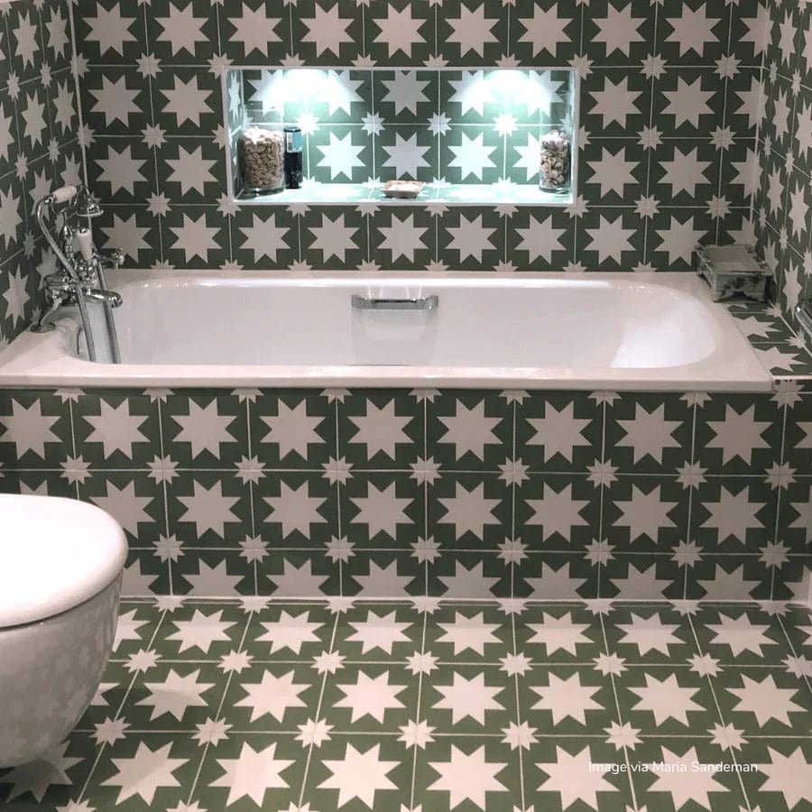 Bert & May - Green Pradena Porcelain Matt, 20 x 20cm - Tiles & Stone To You