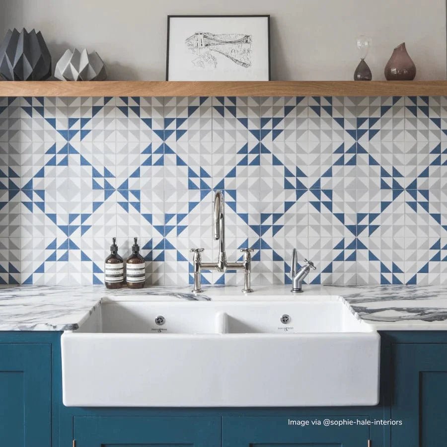 Bert & May - Navy Majadas Porcelain Matt, 20 x 20cm - Tiles & Stone To You