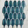Ca' Pietra - Preen Porcelain Mosaic Verdigris Blue Gloss, 30.5 x 30cm (16481CFG)