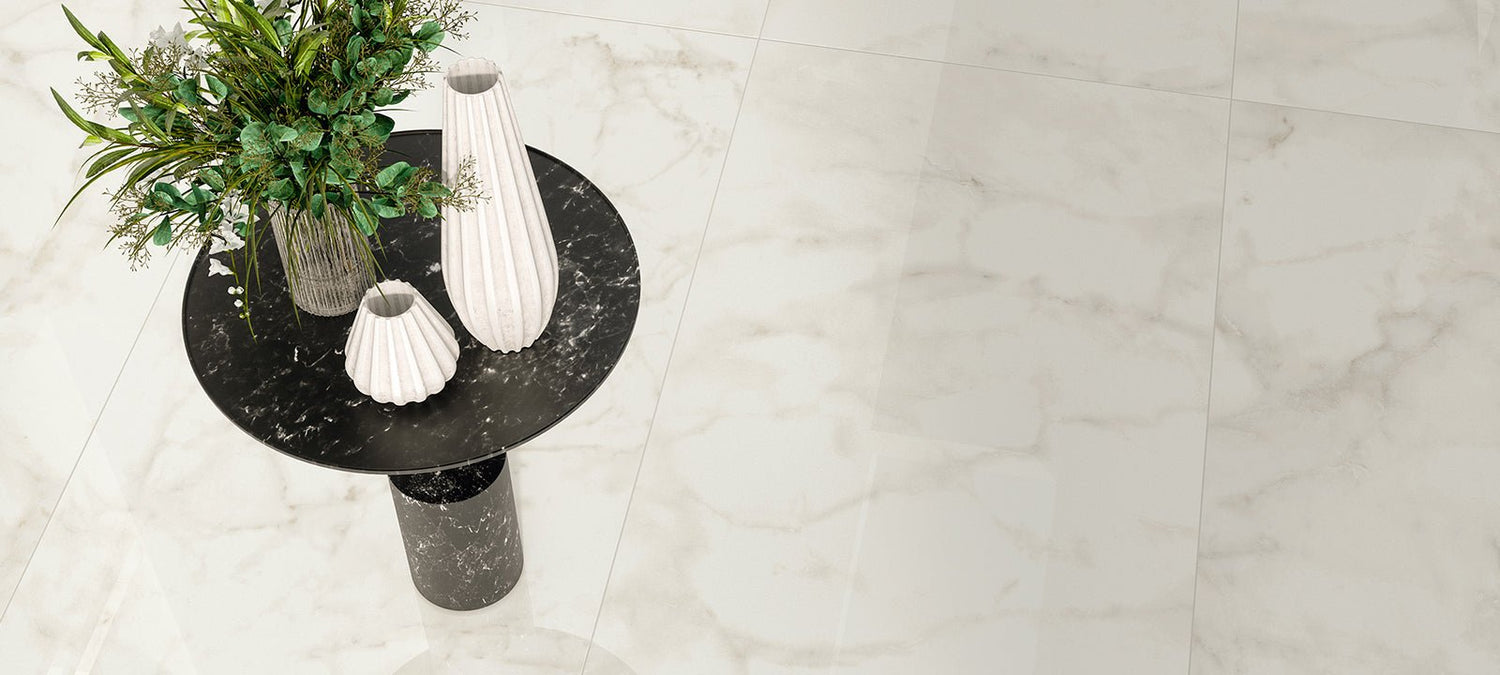 Minoli - Marvel Shine Calacatta Delicato, 60 x 120cm (MVH1023) - Tiles & Stone To You