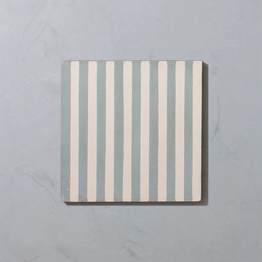 Bert &amp; May - Mineral Blue Skinny Stripe Tile, 20 x 20cm
