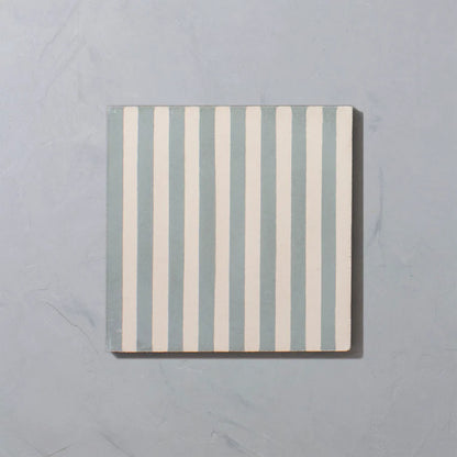 Bert &amp; May - Mineral Blue Skinny Stripe Tile, 20 x 20cm
