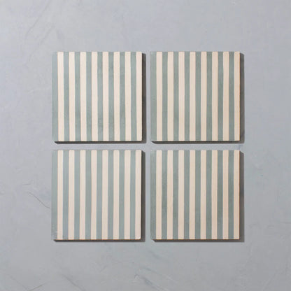 Bert &amp; May - Mineral Blue Skinny Stripe Tile, 20 x 20cm