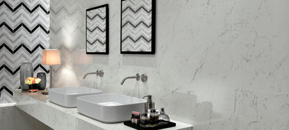 Minoli - Marvel Carrara Pure Herringbone, 30.5 x 30cm (VC03341)