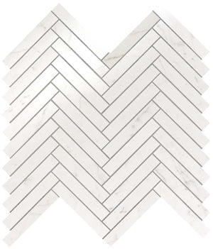 Minoli - Marvel Carrara Pure Herringbone, 30.5 x 30cm (VC03341)