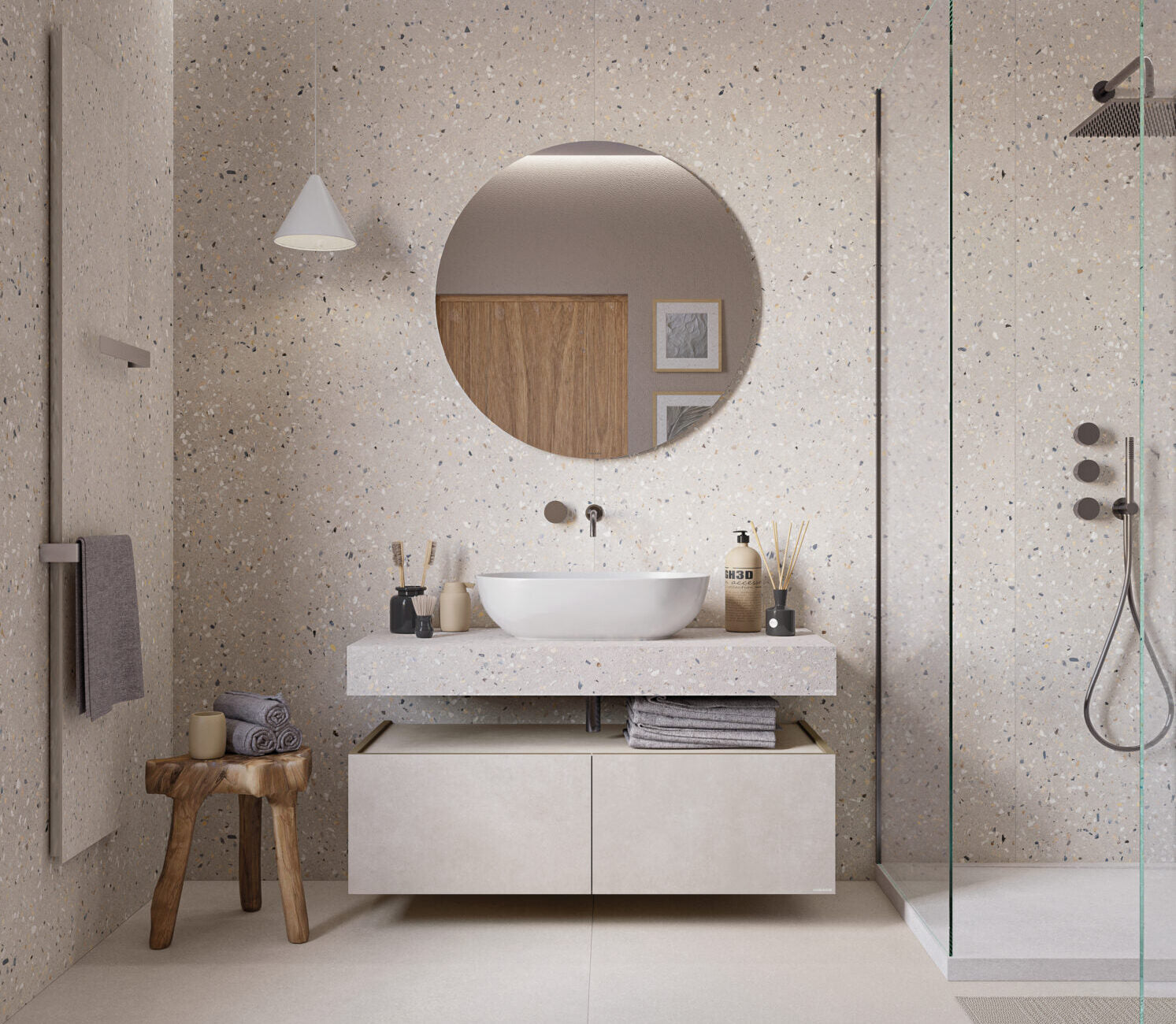 Minoli - ReConcrete Terrazzo Rice, 60 x 60cm (RCT1055)
