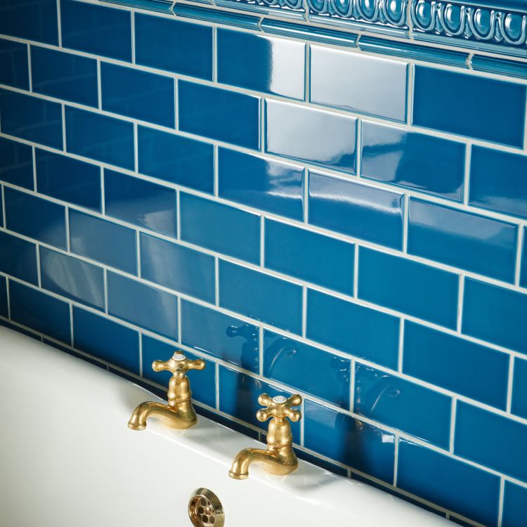 Original Style - Baroque Blue Half Tile, 15.2 x 7.5cm (IM-0008416)