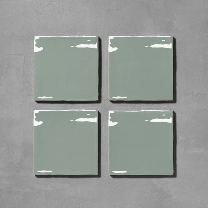 Bert &amp; May - Fennel Glazed Square Tile, 13 x 13cm - Tiles &amp; Stone To You