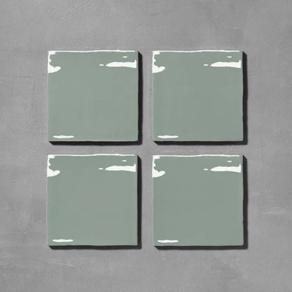 Bert &amp; May - Fennel Glazed Square Tile, 13 x 13cm - Tiles &amp; Stone To You