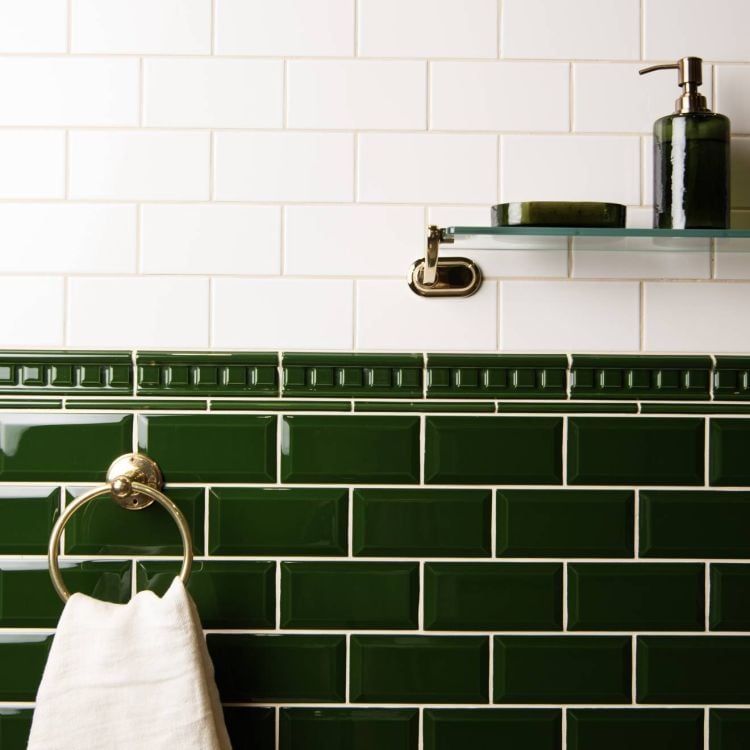 Original Style - Edwardian Green Metro Bevelled Tile, 15 x 7.5cm (IM-0030931)