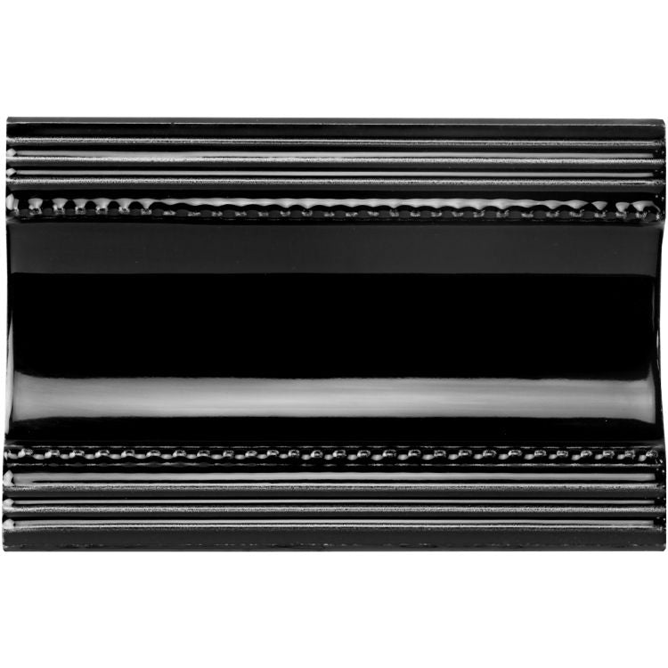 Original Style - Jet Black Plain Cornice, 15.2 x 7.5cm (IM-0012137)