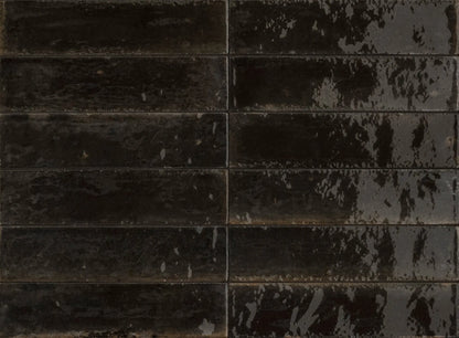 Minoli - Luminous Black Gloss, 6 x 24cm (VC03643) - Tiles &amp; Stone To You