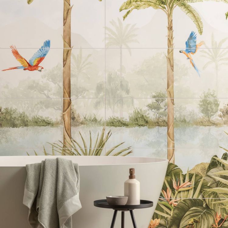 Original Style - Tropical Oasis Panel A Ceramic, 2560 x 990mm (IM-0029426) - Tiles &amp; Stone To You