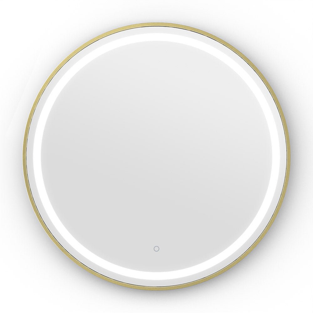 Origins Living - Lomax Light Round Mirror Brushed Brass, 70cm (LML - 01D070 - BB) - Tiles &amp; Stone To You