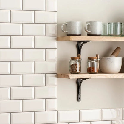 Original Style - Vintage White Metro Bevelled Tile, 15 x 7.5cm (IM-0020227)
