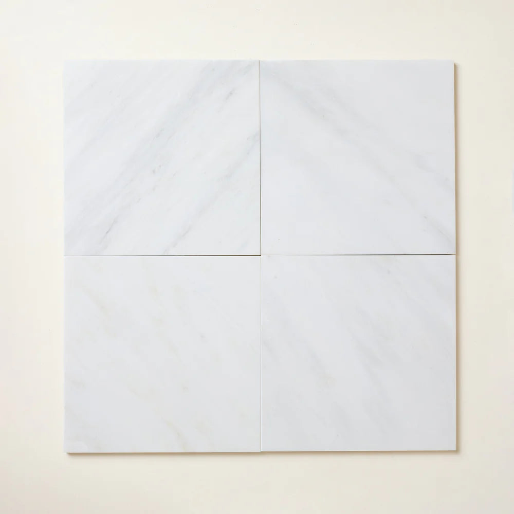 Bert &amp; May - White Square Honed Marble, 15 x 15 cm